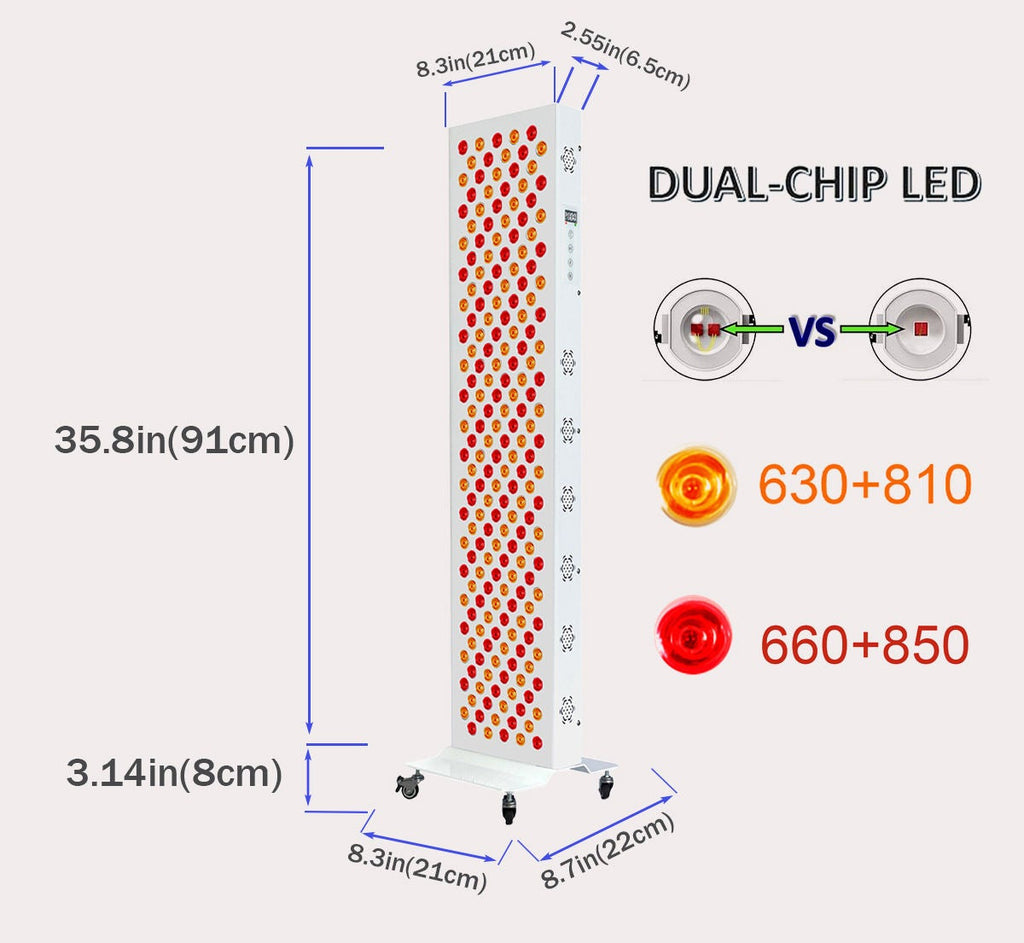 Maxi Pro 4 - 4 Wavelength 100w Full Body Red & Infrared Therapy Panel with Stand