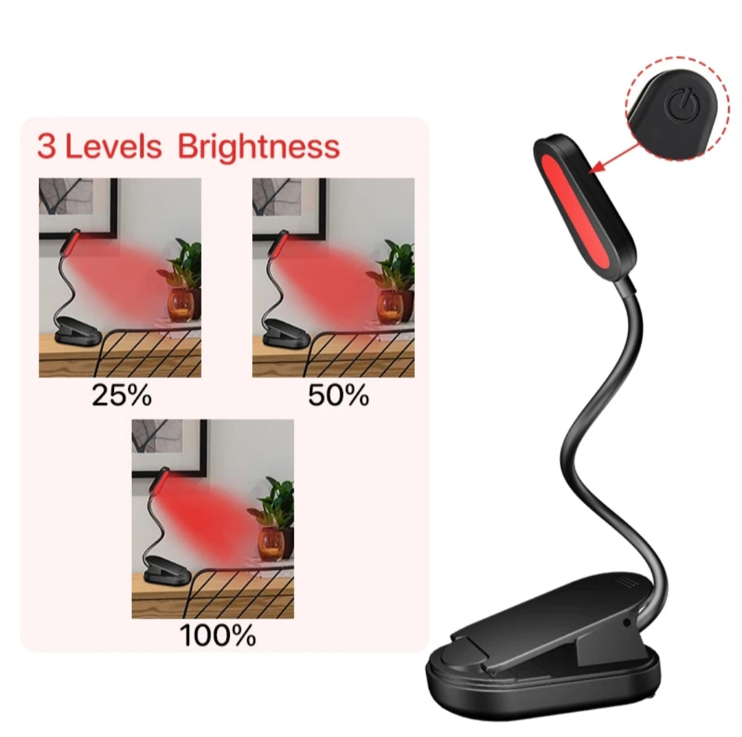 Clip-on Rechargeable Red Light Reading Lamp